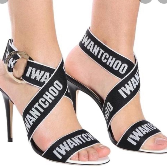 RARE JIMMY CHOO Bailey Logo-Web 100 Sandal size 6
